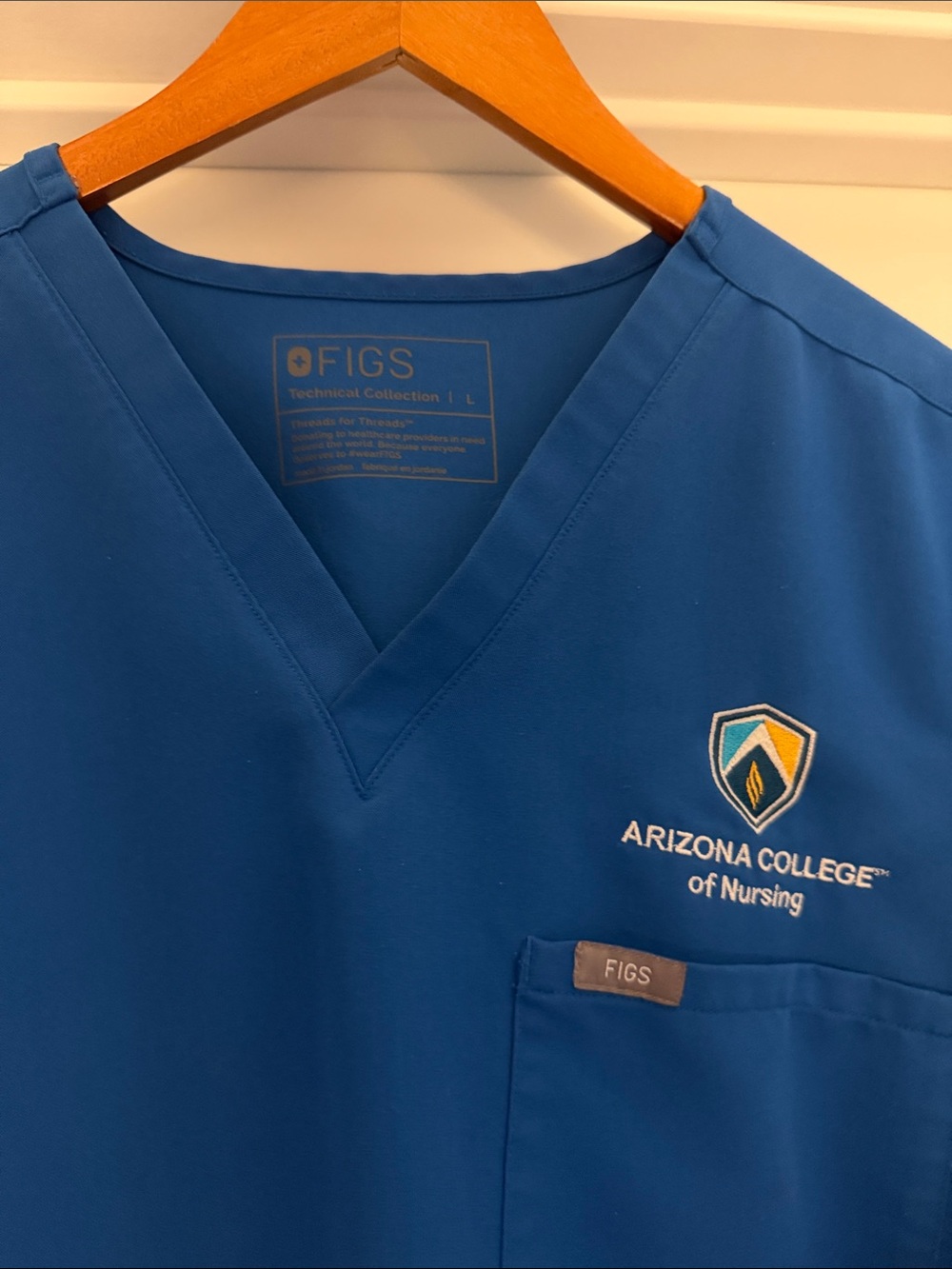 AZCN L FIGS Catarina Scrub Top in Royal Blue
